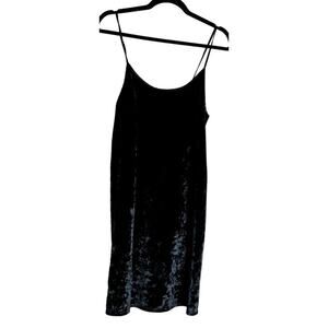 Victoria’s Secret Mini Slip Dress Velour Women XS Black LBD Revenge Date Night